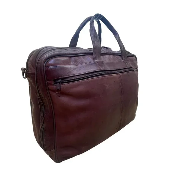 Heritage Men’s Brown Full Grain Leather With Strap & Handles Portfolio Bag
